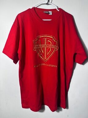 Rare Vintage Warner Bros. Studios Red Logo Tee